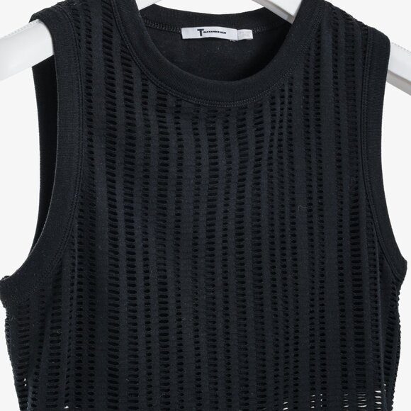 T by Alexander Wang PF/16 Black Stretch Jacquard Tank Top - Picture 4 of 8
